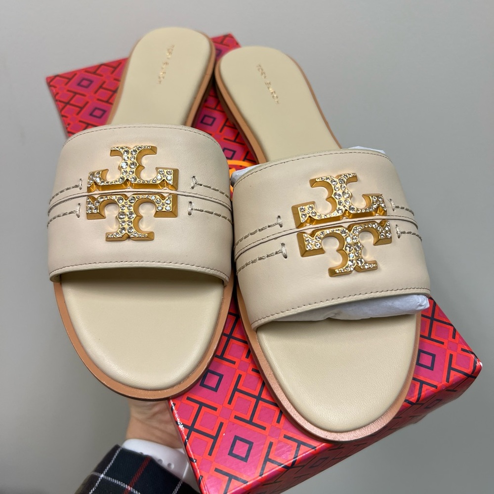 Tory Burch Everly Slide calf Vachetta Smooth-  size us10.5